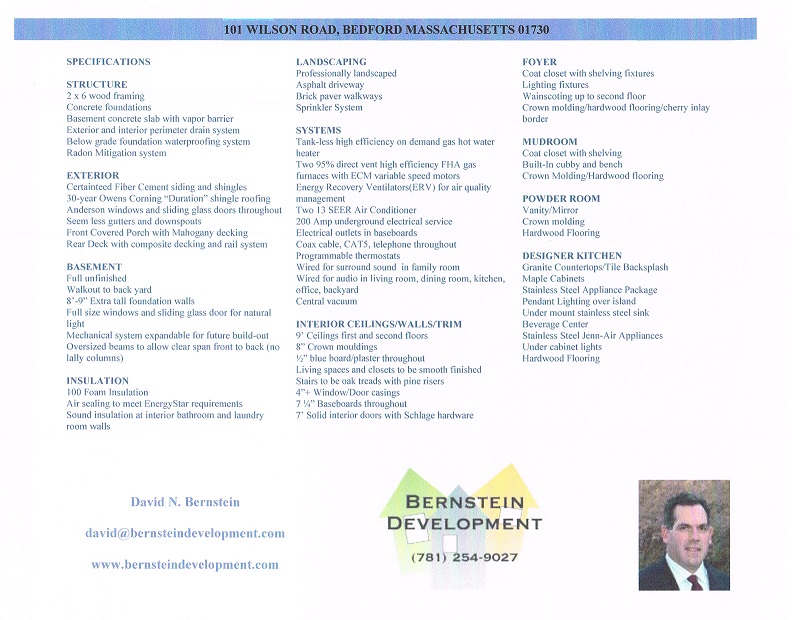 101 Wilson Road, Bedford MA Bernstein Development